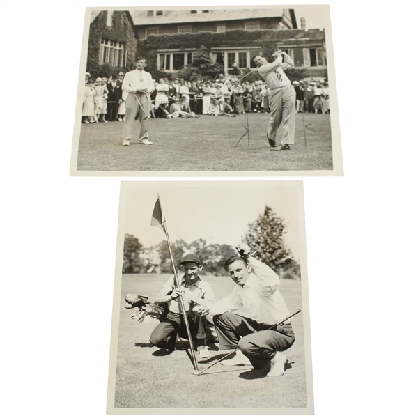 1936 Wire Photos: Zell Eaton After Hole-In-One & Defending Champ Parks Tee-off