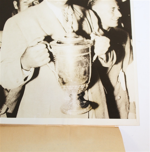 1937 Wire Photos: Ralph Guldahl with Trophy & Photo of Frank Walsh