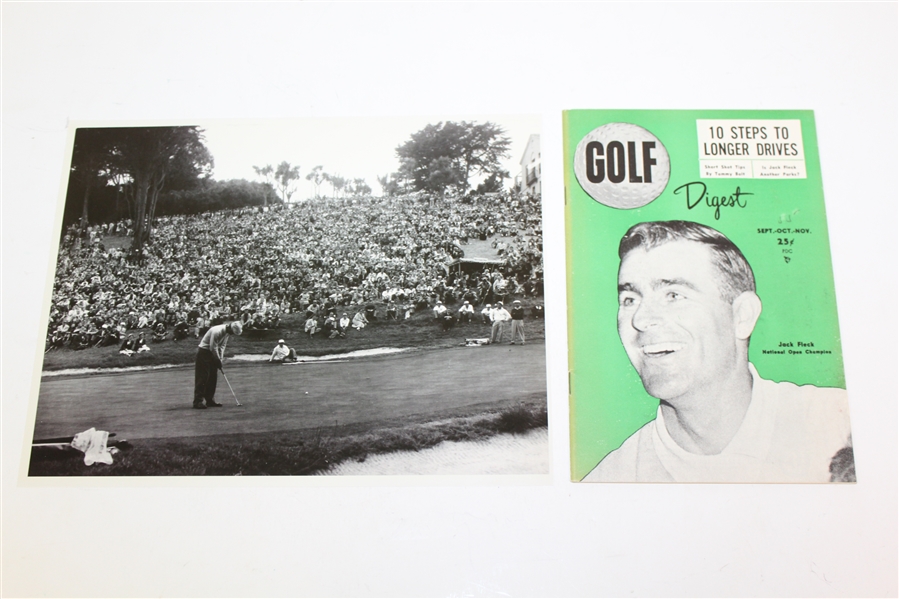1955 US Open Championship Items - Magazine, Ball Markers, Scorecard, Signed Card JSA ALOA