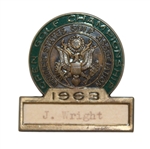 1963 US Open at The Country Club Contestant Badge - Julius Boros Winner