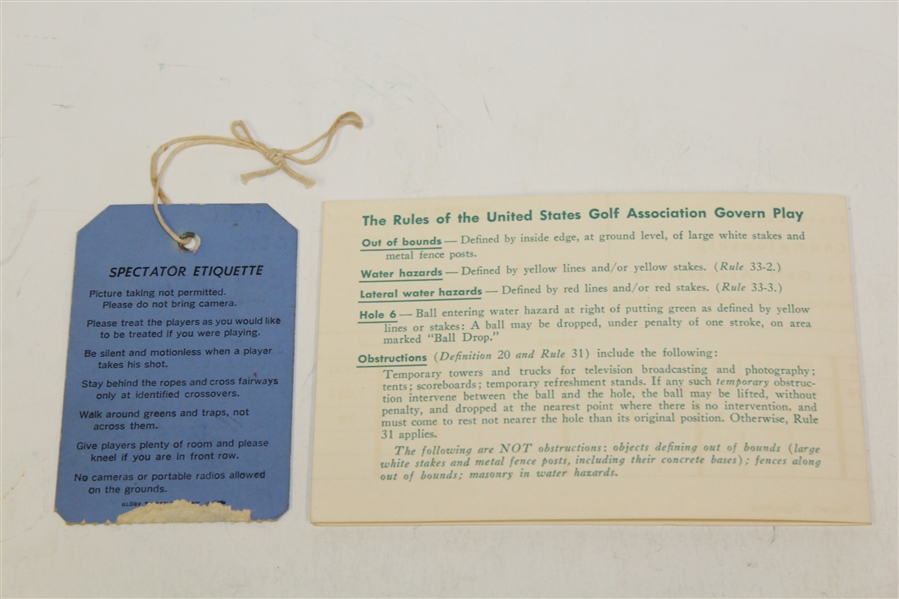 1964 US Open Ticket, Official Scorecard, Fact Sheet, Wire Photo, Signed Card, etc JSA ALOA