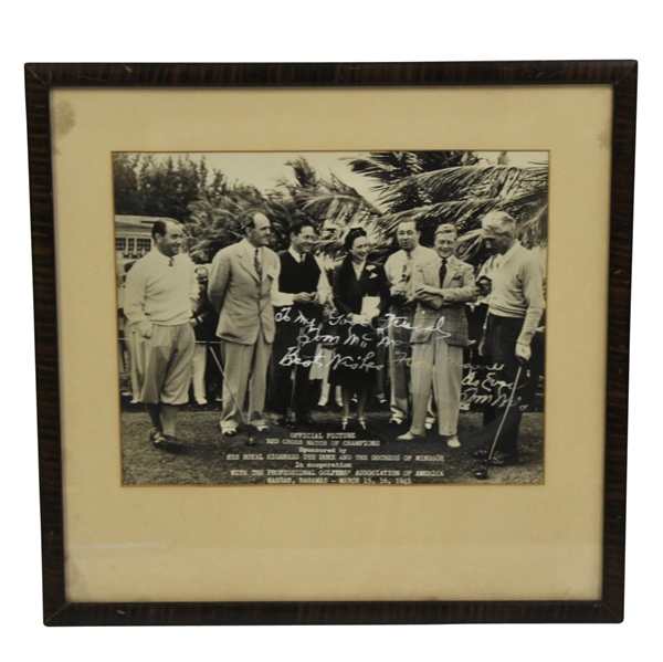 1941 Red Cross Match of Champions in Nassau, Bahama Official Picture - Framed - Bobby Jones Depicted - McMahon Collection