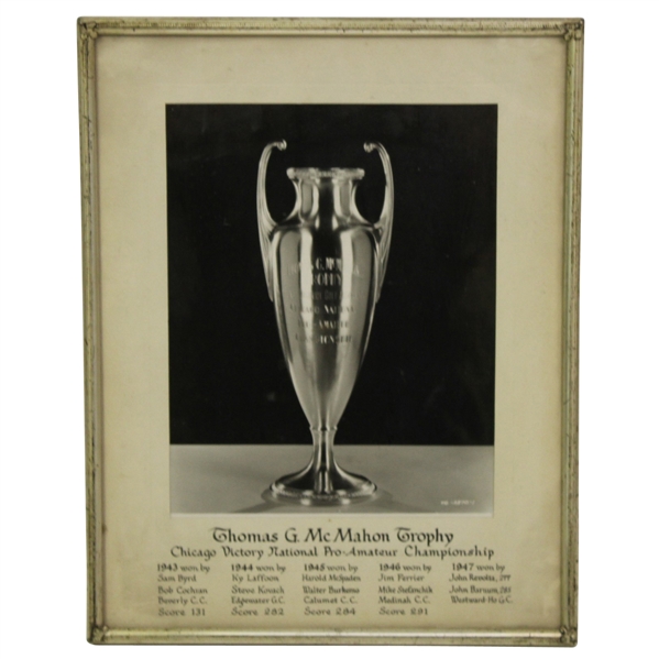 Chicago Victory National Pro-Am Championship Thomas G. McMahon Trophy Photo - Framed - McMahon Collection