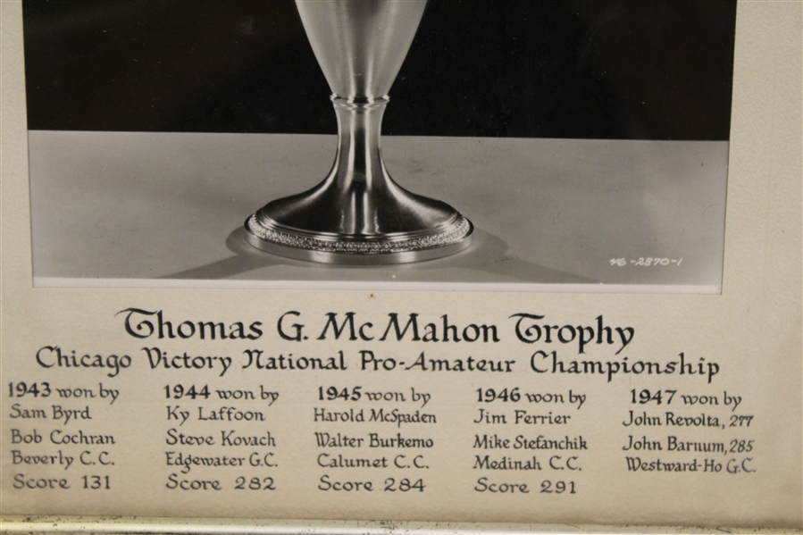 Chicago Victory National Pro-Am Championship Thomas G. McMahon Trophy Photo - Framed - McMahon Collection