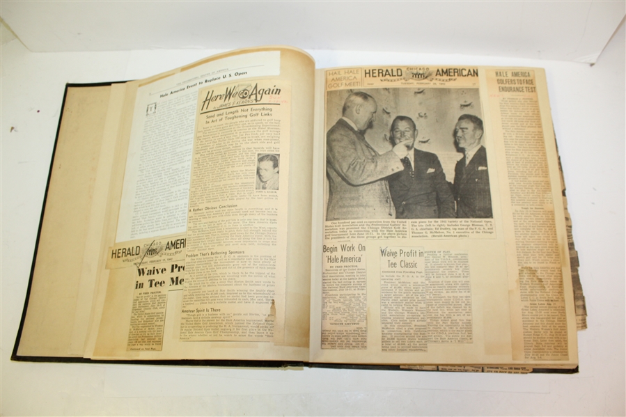 1942 Hale America National Open Golf Tournament Tom McMahon Newspaper Scrapbook - McMahon Collection