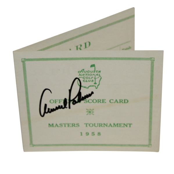 Arnold Palmer Signed 1958 Masters Official Scorecard JSA ALOA