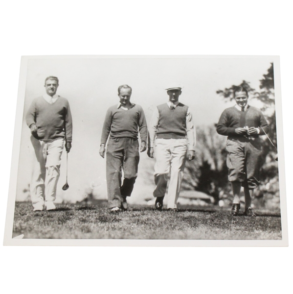 1934 UPI Press Photo at First Masters Tournament - Jones, Goodman, Dutra, & Dunlap