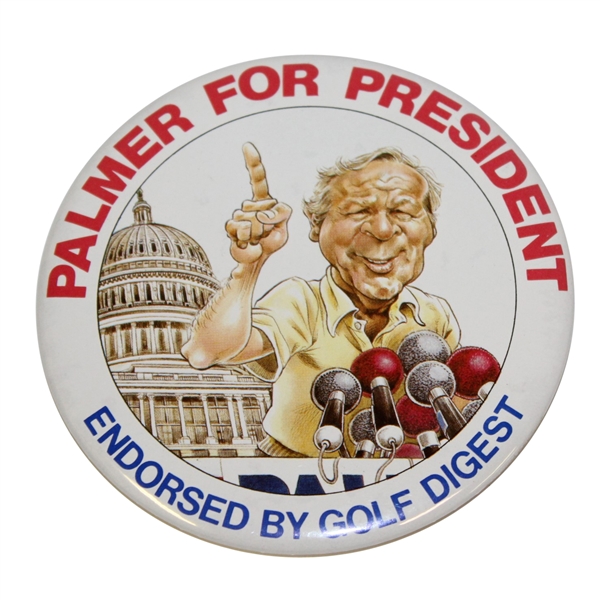 'Arnold Palmer For President' Mint Condition Pinback