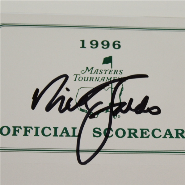 1995 & 1996 Masters Tournament Official Scorecards Signed by Champions Faldo and Crenshaw JSA ALOA
