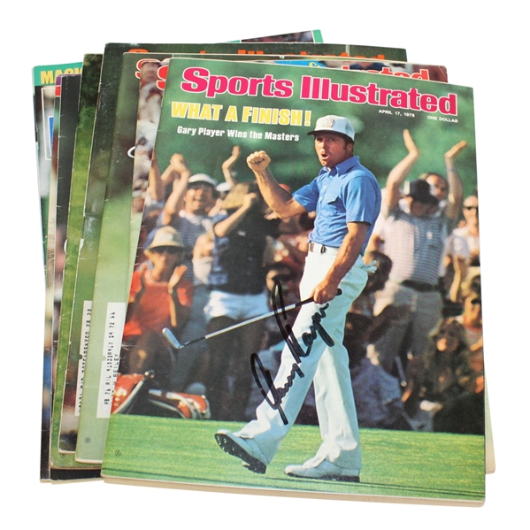 Nine Signed Masters Themed Sports Illustrated Magazines - Player, Casper, Faldo and More JSA ALOA