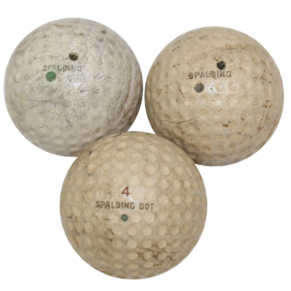 Three Vintage Spalding Dimple Golf Balls