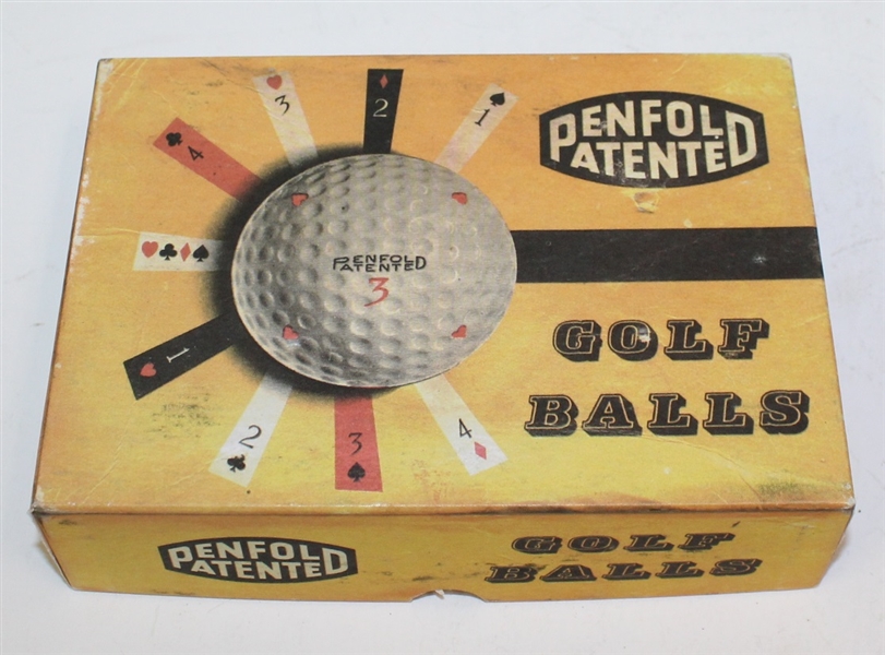 Dozen Penfold Patented Individually Wrapped Golf Balls and Box