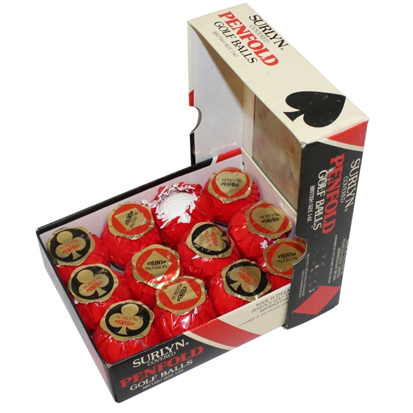 Dozen Penfold Surlyn Individually Wrapped Golf Balls and Box