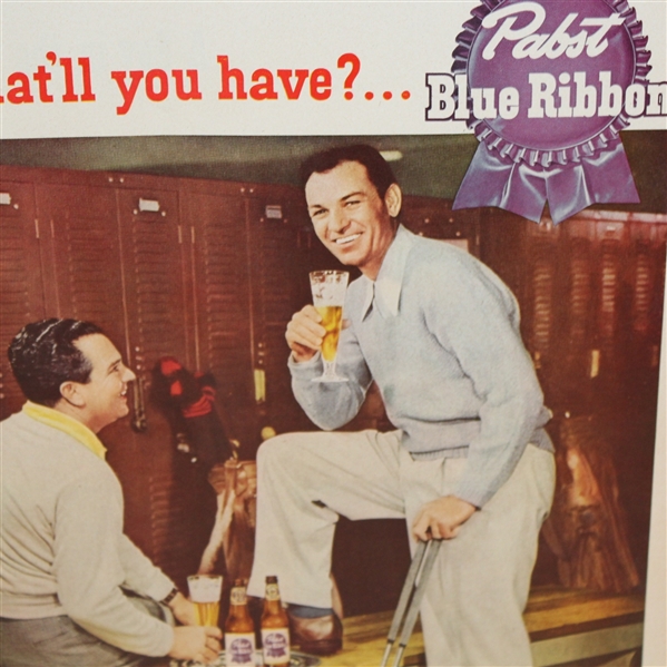 Large 1951 Pabst Blue Ribbon Advertisement Featuring Ben Hogan - Roth Collection