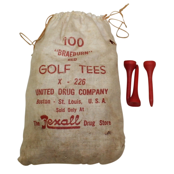 United Drug Company 'Braeburn' Red Golf Tee Bag with Tees - Roth Collection