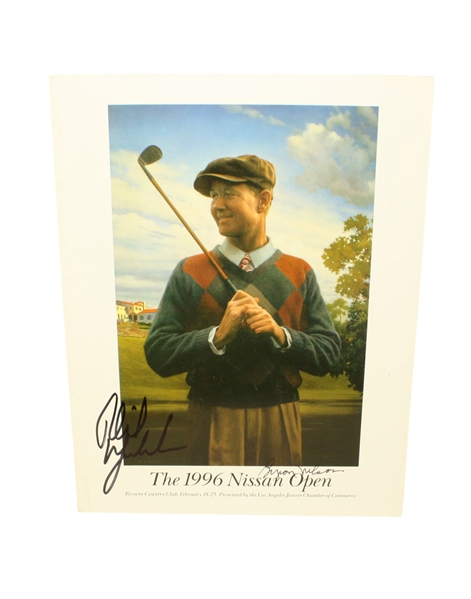 1996 Nissan Open Program Signed by Byron Nelson and Phil Mickelson JSA ALOA
