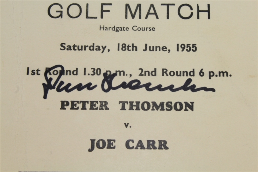 1955 Clydebank and District GC Exhibition Scorecard Signed by Peter Thomson JSA ALOA