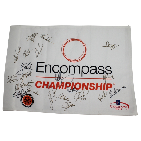 Multi-Signed Champions Tour Encompass Championship Flag JSA ALOA
