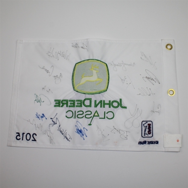 Multi-Signed PGA Tour 2015 John Deere Classic Embroidered Flag JSA ALOA
