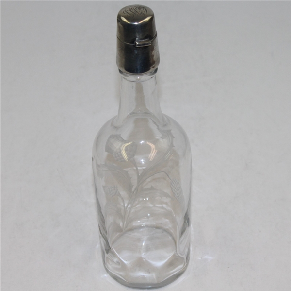 Circa 1900 Hawkes Sterling Thistle on Glass Bottle