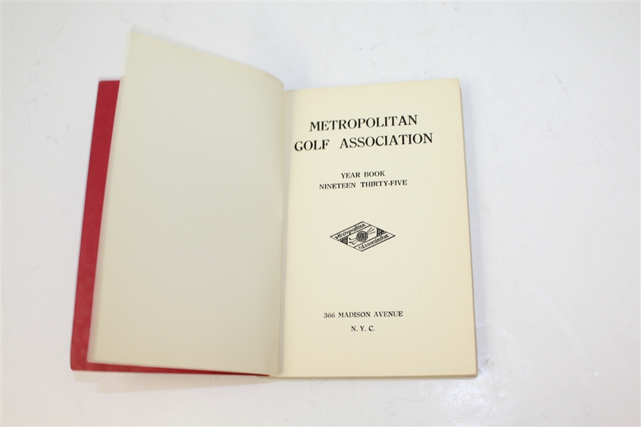1935 Metropolitan Golf Association Year Book & 1950 Playfair Golf Annual - Robert Sommers Collection