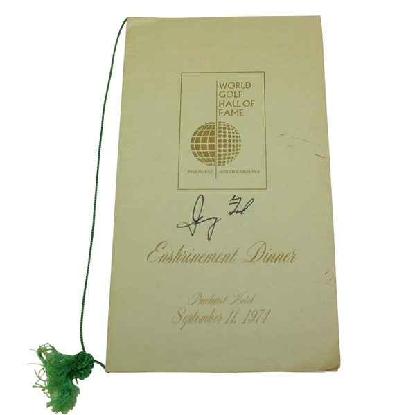 1974 John Derr World Golf Hall of Fame Testimonial Dinner Program Signed by Jerry Ford JSA ALOA