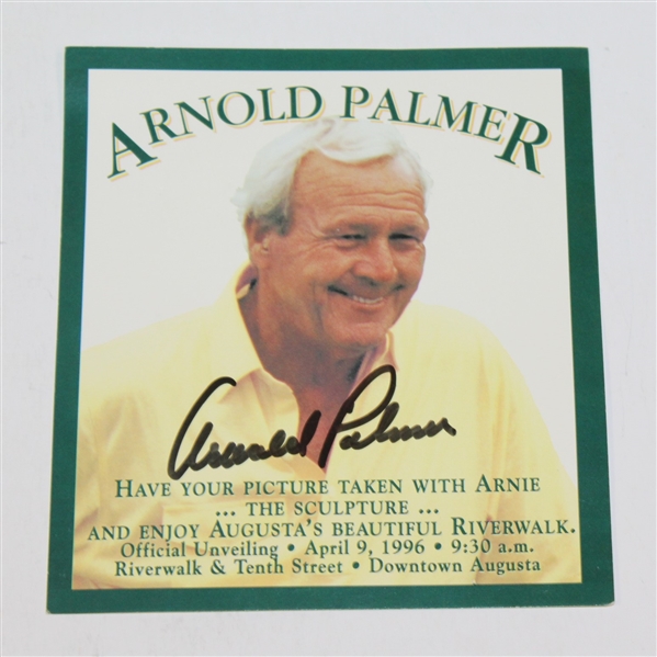 Arnold Palmer Signed Official Statue Unveiling Dedication Card JSA ALOA
