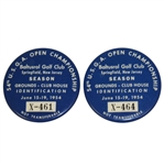 Two 1954 US Open at Baltusrol Grounds-Club House Badges X-464 & X-461