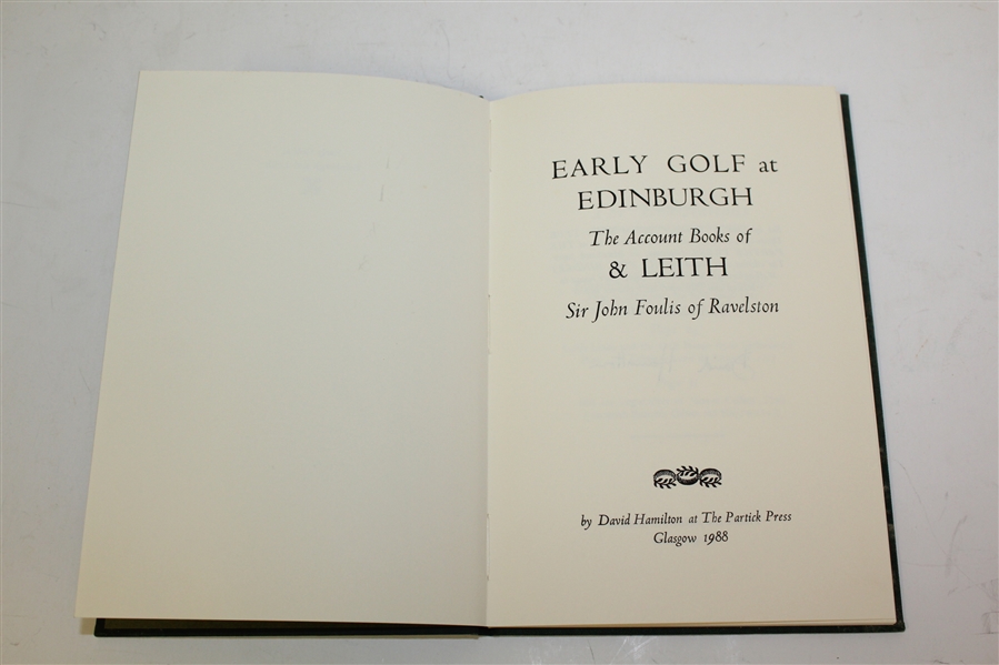 'Early Golf at Edinburgh and Leith' 1st Ed. Signed Ltd Ed #216 Book