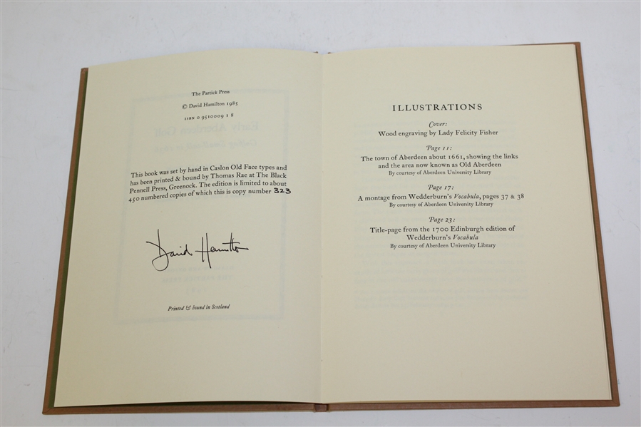 'Early Aberdeen Golf' 1st Ed. Signed Ltd Ed #323 Book by David Hamilton