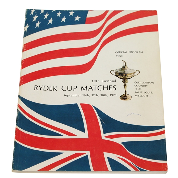 1971 The Ryder Cup at Old Warson Country Club Program