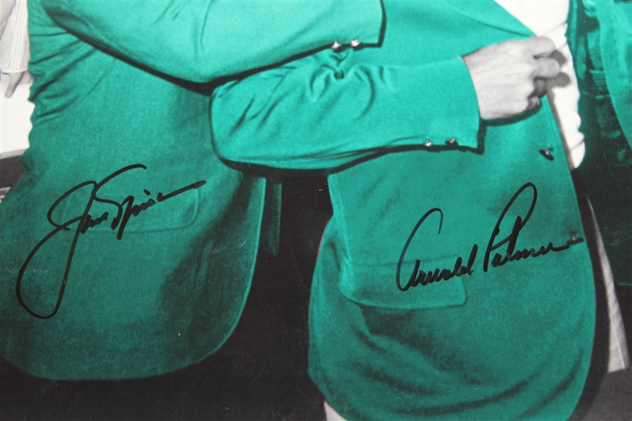 Arnold Palmer & Jack Nicklaus Signed B&W with Color 16x20 Jacket Photo JSA ALOA