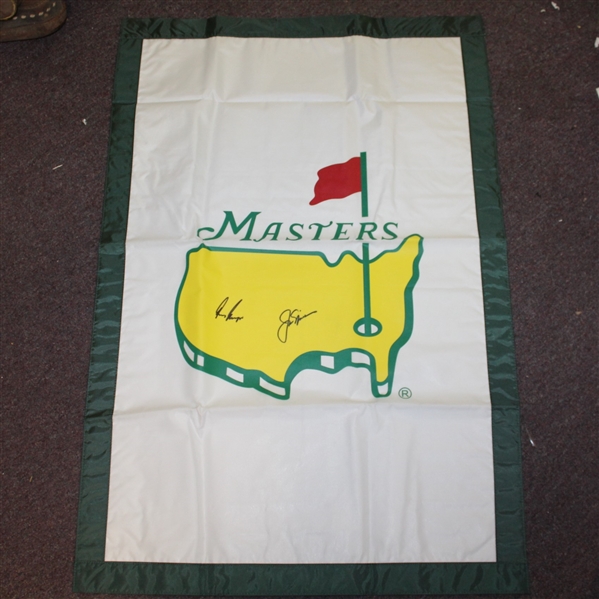 Jack Nicklaus & Gary Player Signed Undated Masters House Flag JSA ALOA