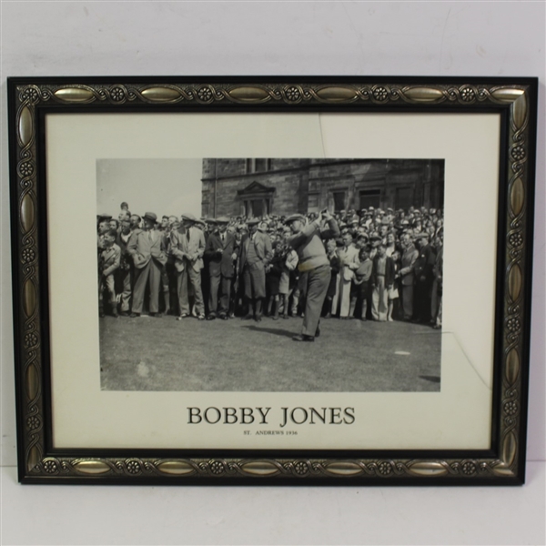Bobby Jones 1936 St. Andrews Tee-Off Print - Framed