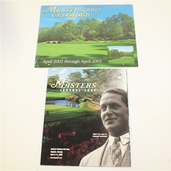 2002 Masters Journal with Bobby Jones Cover & 2002 Masters Calendar