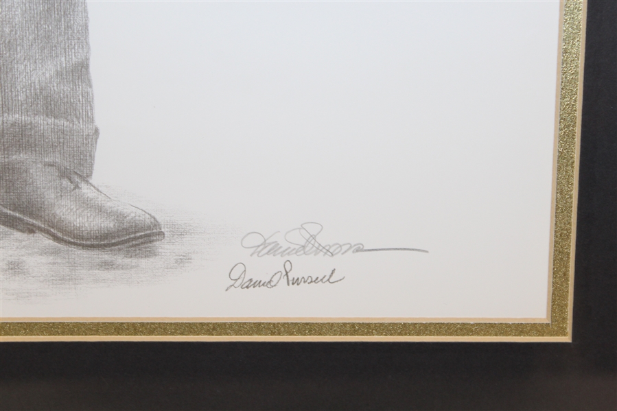 Ltd Ed Tom Morris Pencil Sketch Print by Artist David Purcell - Framed
