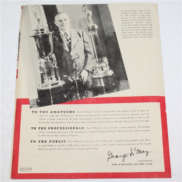 1942 National Open & All-American Amateur Golfer Invitation Pamphlet - Seldom Seen - Roth Collection