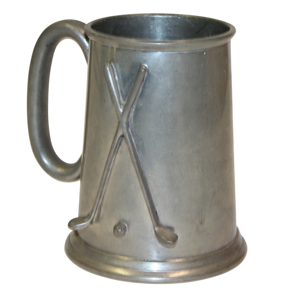 Undated Gentry Pewter Crossed Club with Golf Ball Marked Tankard - Roth Collection