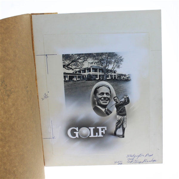 Bobby Jones Production Art & Engraving Plate - Augusta National Clubhouse Seldom Seen