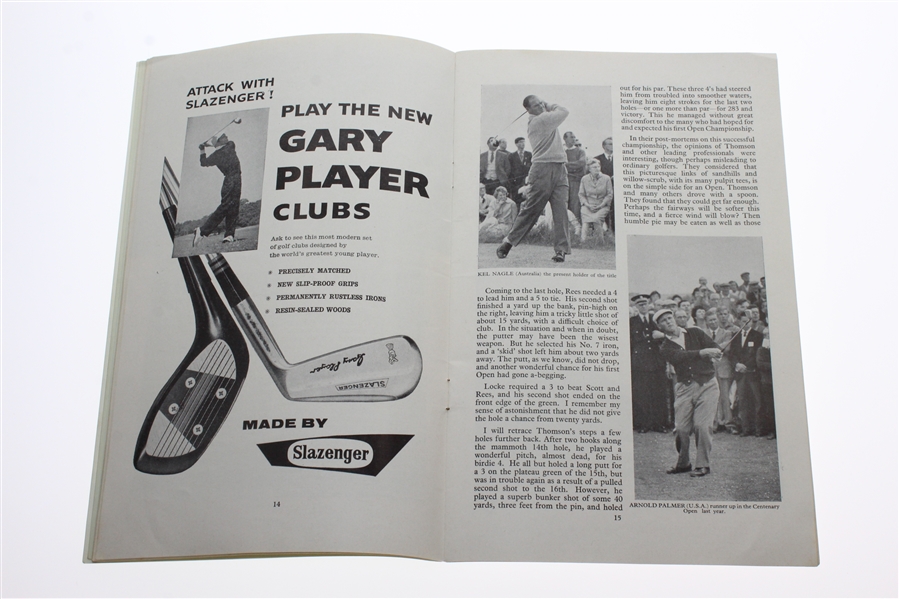 Arnold Palmer Signed 1961 Open Championship at Royal Birkdale Program JSA ALOA
