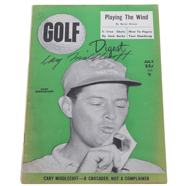Cary Middlecoff Signed 1955 July Golf Digest JSA ALOA