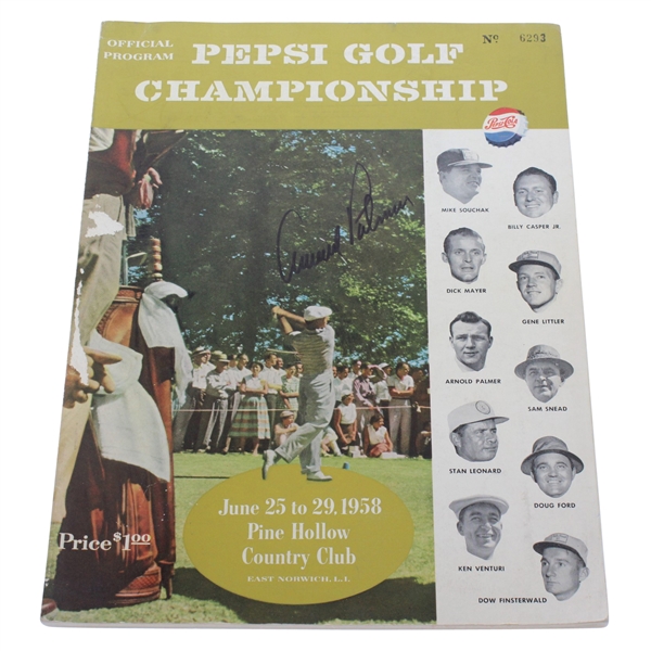 Arnold Palmer Signed 1958 Pepsi Golf Championship Program - Held Once! JSA ALOA