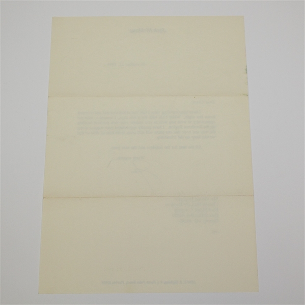 Jack Nicklaus Signed November 22, 1994 Letter on Personal Letterhead JSA ALOA