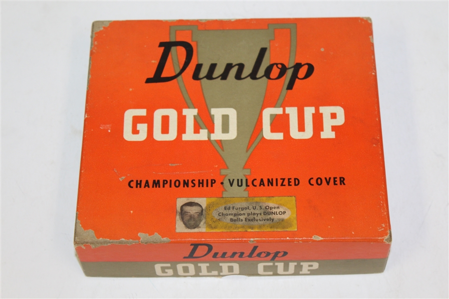 Al Besselink Golf Ball Box, Dunlop Box with 3 Sleeves, Tony Lema Sleeve, & Two Dunlop Golf Balls