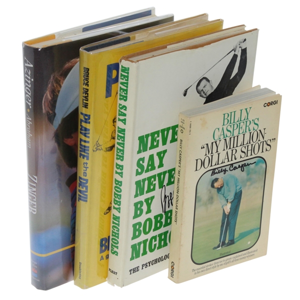 Four Signed Golf Books - Casper, Devlin, Azinger, & Nichols JSA ALOA