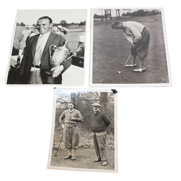 1931 Billy Burke Putting, Burke with Trophy, and Alex Herd Photos