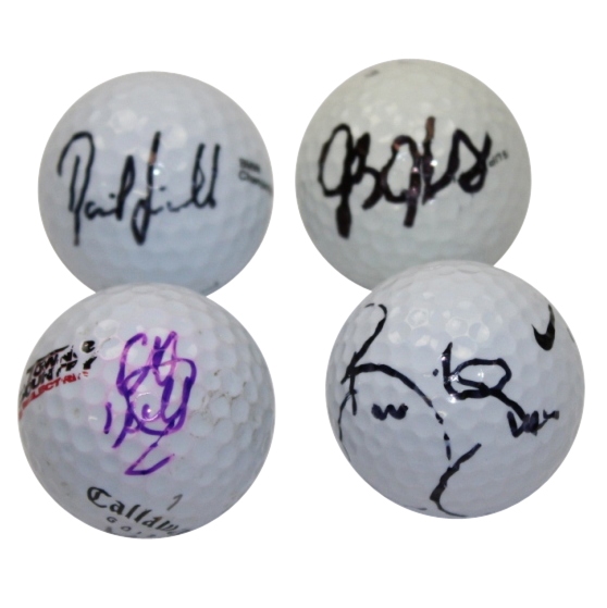 JB Holmes, Branden Grace, Charles Howell III, & David Lingmerth Signed Golf Balls JSA ALOA