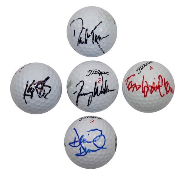 Jimmy Walker, Keegan Bradley, David Toms, David Duval, & Todd Hamilton Signed Golf Balls JSA ALOA