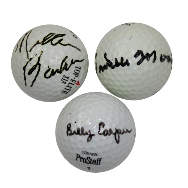 Billy Casper, Miller Barber, & Orville Moody Signed Golf Balls JSA ALOA