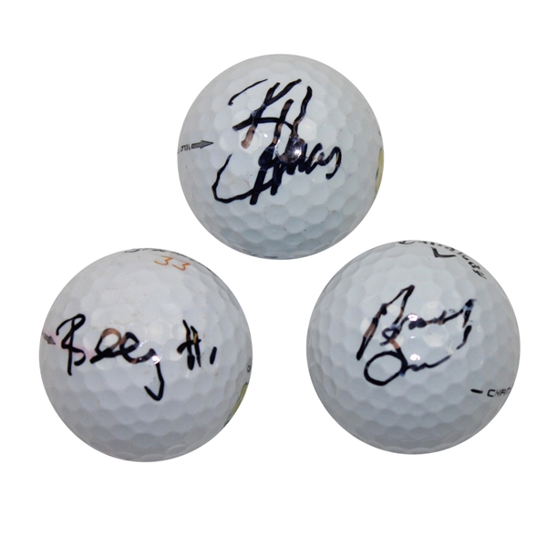 FedEx Cup Winners Bill Haas, Brandt Snedeker, & Billy Horschel Signed Golf Balls JSA ALOA